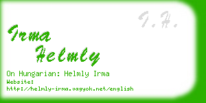 irma helmly business card